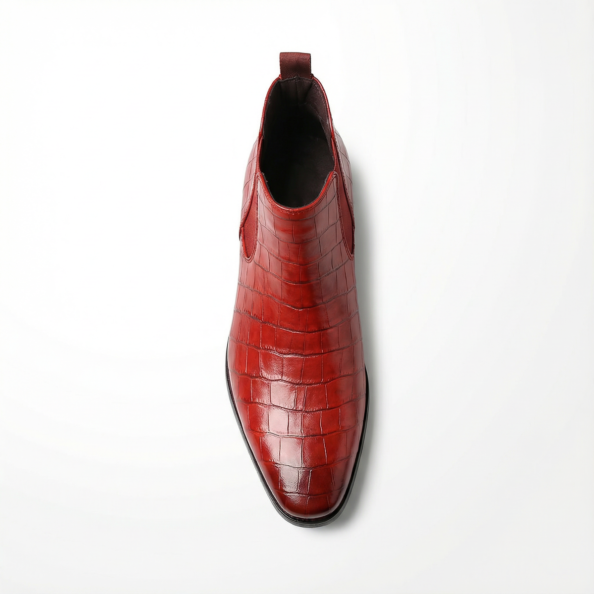 Dallas | Men's Crocodile Embossed Leather Chelsea Boots