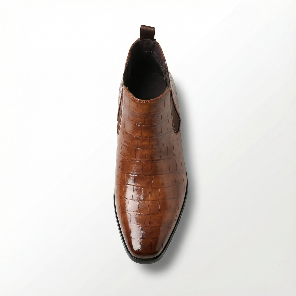 Dallas | Men's Crocodile Embossed Leather Chelsea Boots