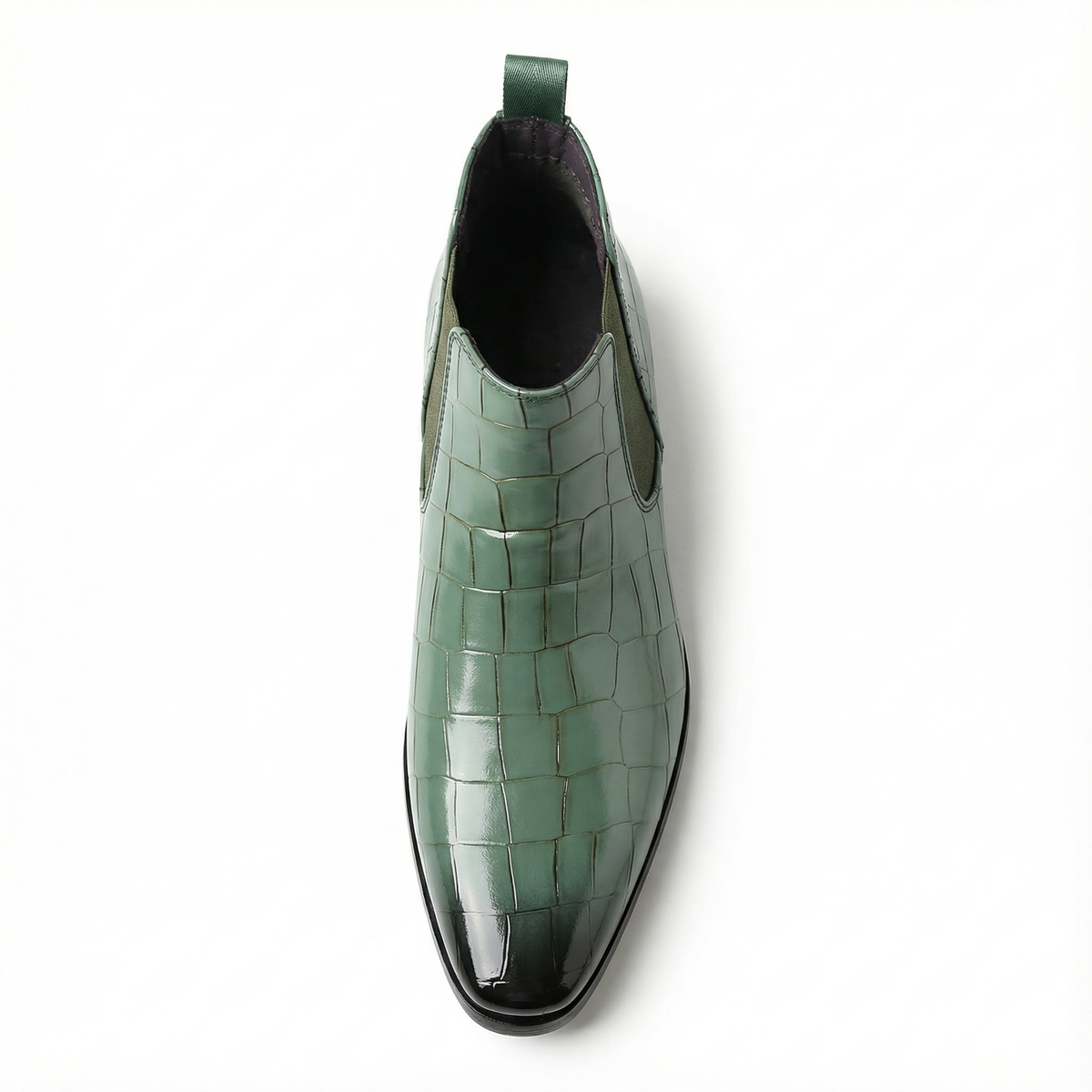 Dallas | Men's Crocodile Embossed Leather Chelsea Boots