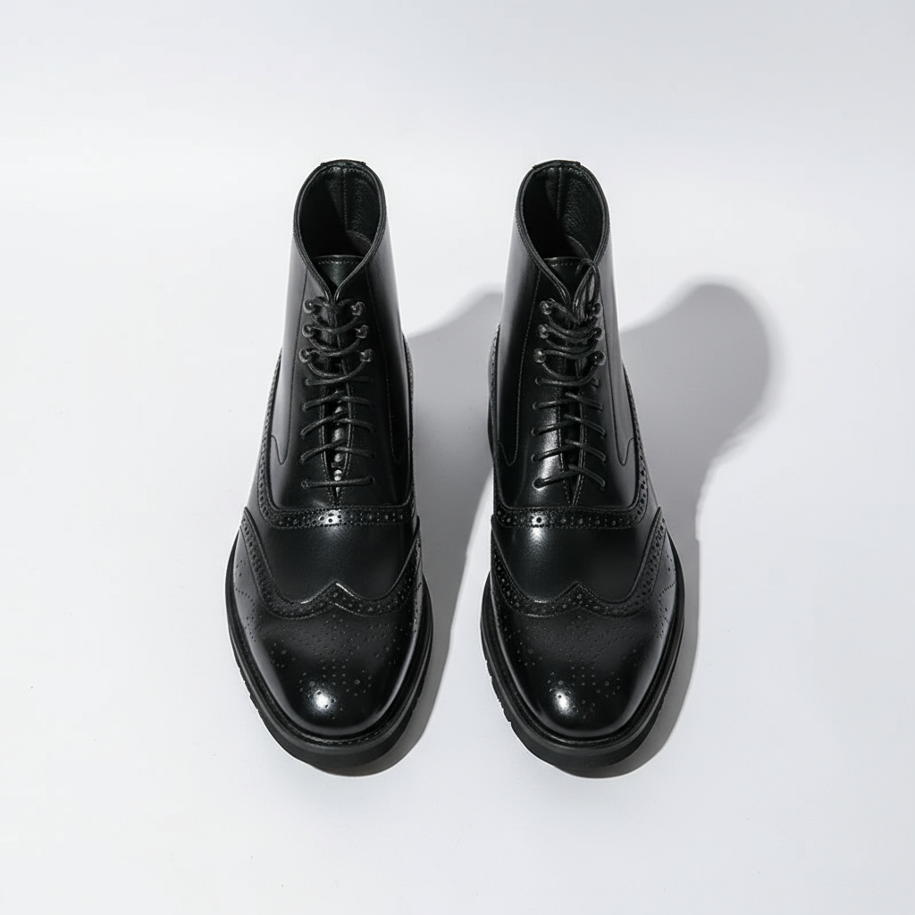 Axel | Men's Brown Leather Wingtip Brogue Boots