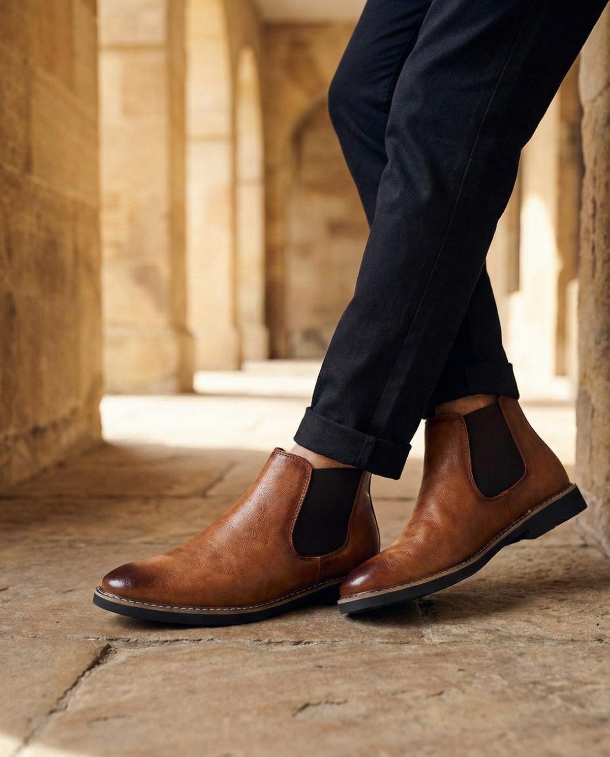 Quinn | Men's Faux Leather Chelsea Boots