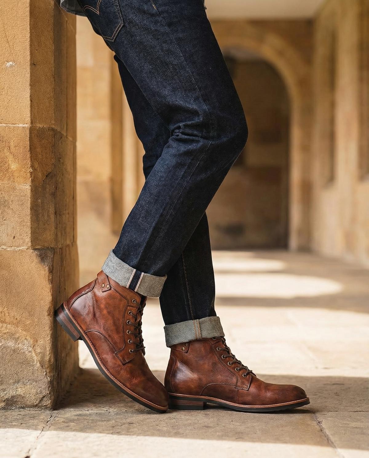 Cian | Men's Leather Lace Up Ankle Boots