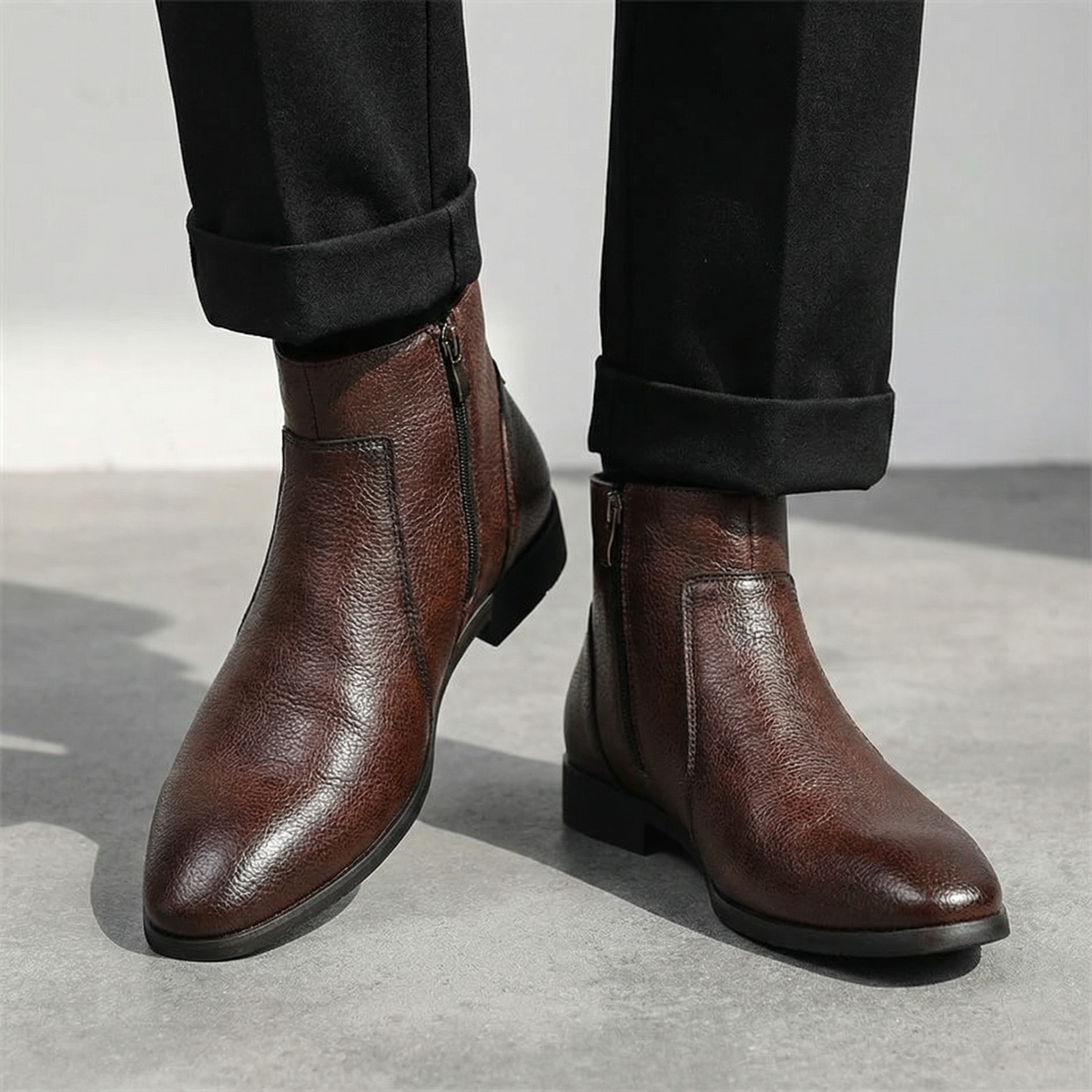 Cody | Men's Leather Chelsea Boots with Zip