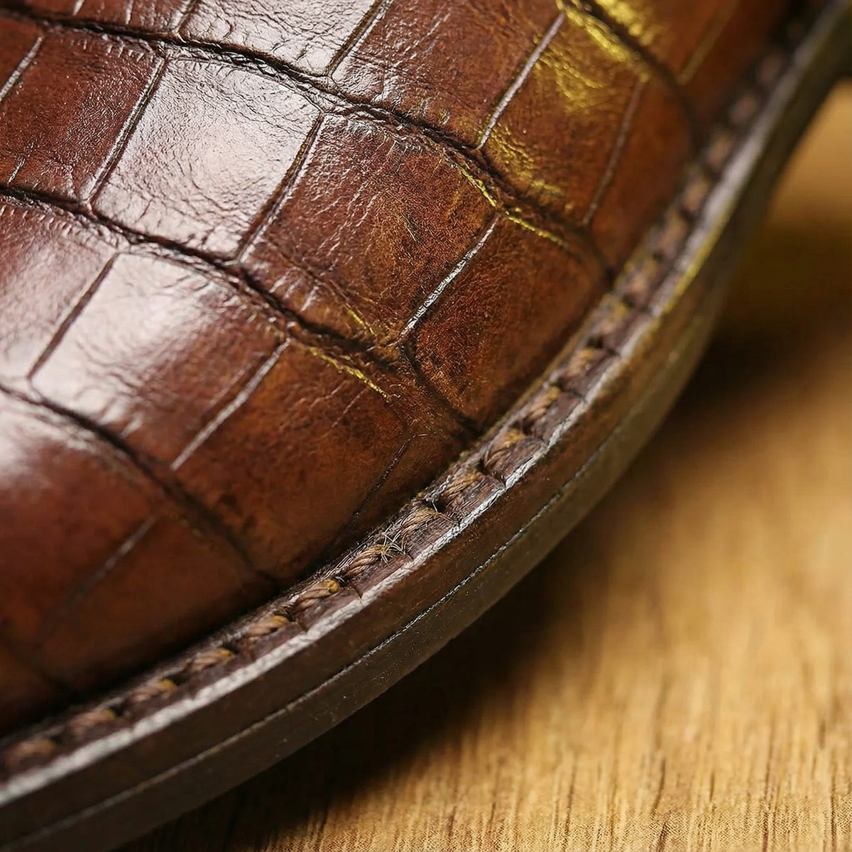 Dallas | Men's Crocodile Embossed Leather Chelsea Boots