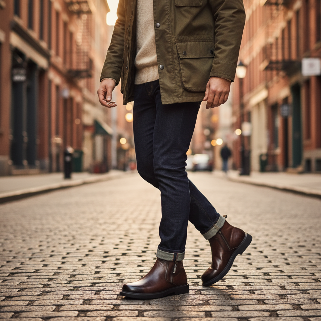 Victor | Men's Leather Zip Up Chelsea Boots