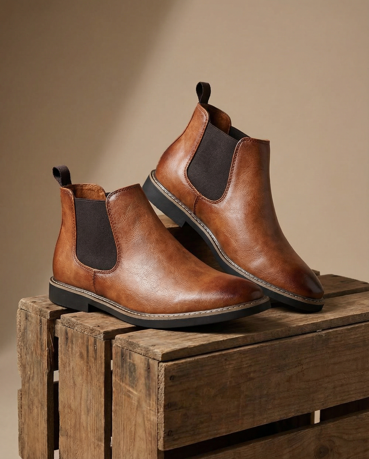 Quinn | Men's Faux Leather Chelsea Boots