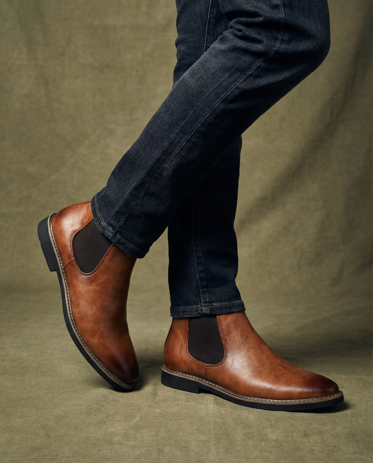Quinn | Men's Faux Leather Chelsea Boots