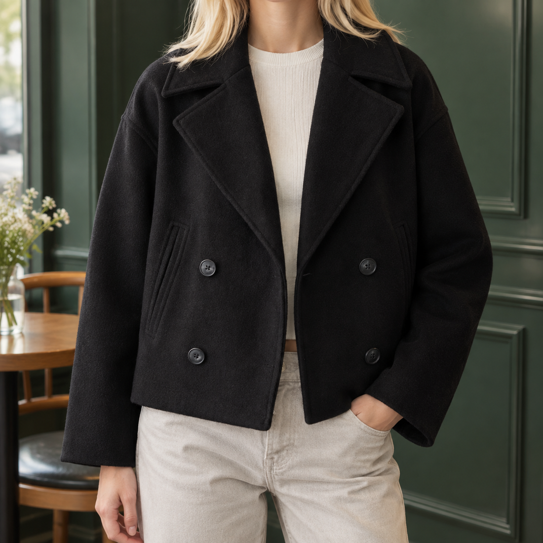 Leonie-Hope Double-Breasted Jacket - Black