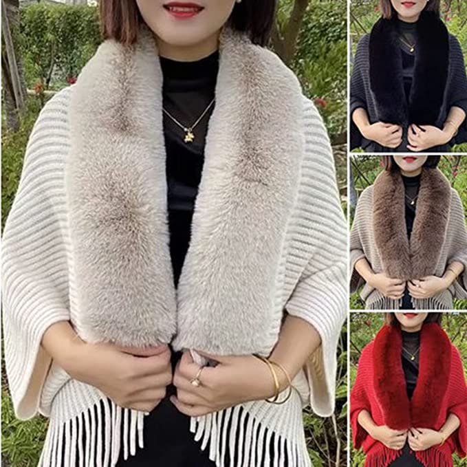 Ladies' Coat Louise – With Luxurious Faux Fur Collar | One Size-Black-Nora Luxe