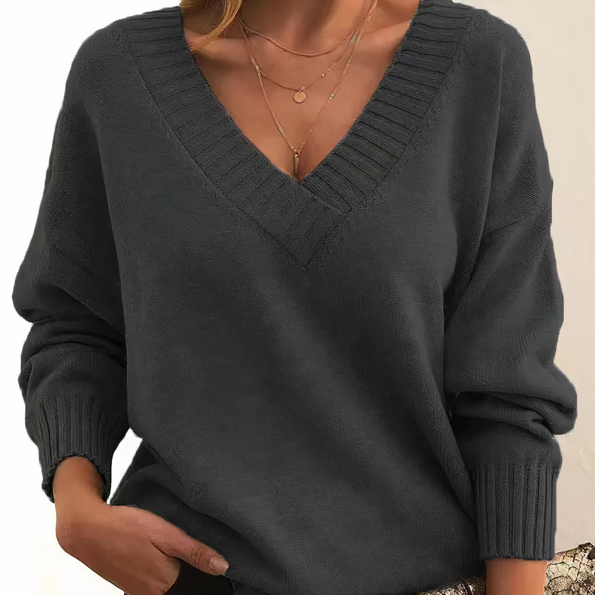 Luxury Cashmere Sweater - Isabella-Dark Gray-S-Nora Luxe