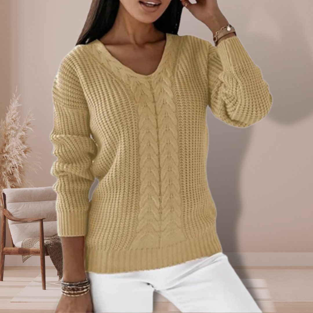 Luxury Knitted Ladies' Sweater - Vivienne-Gray-S-Nora Luxe