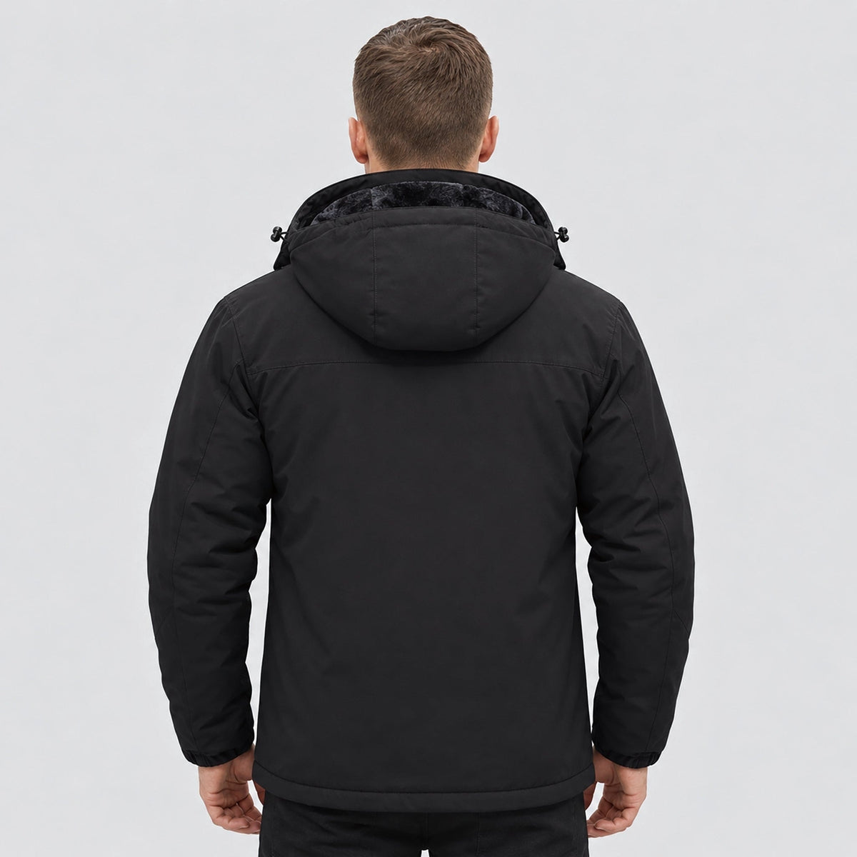 Black MAGCOMSEN Men's Water-Repellent Winter Ski Jacket with Fleece Lining in #Color_Black