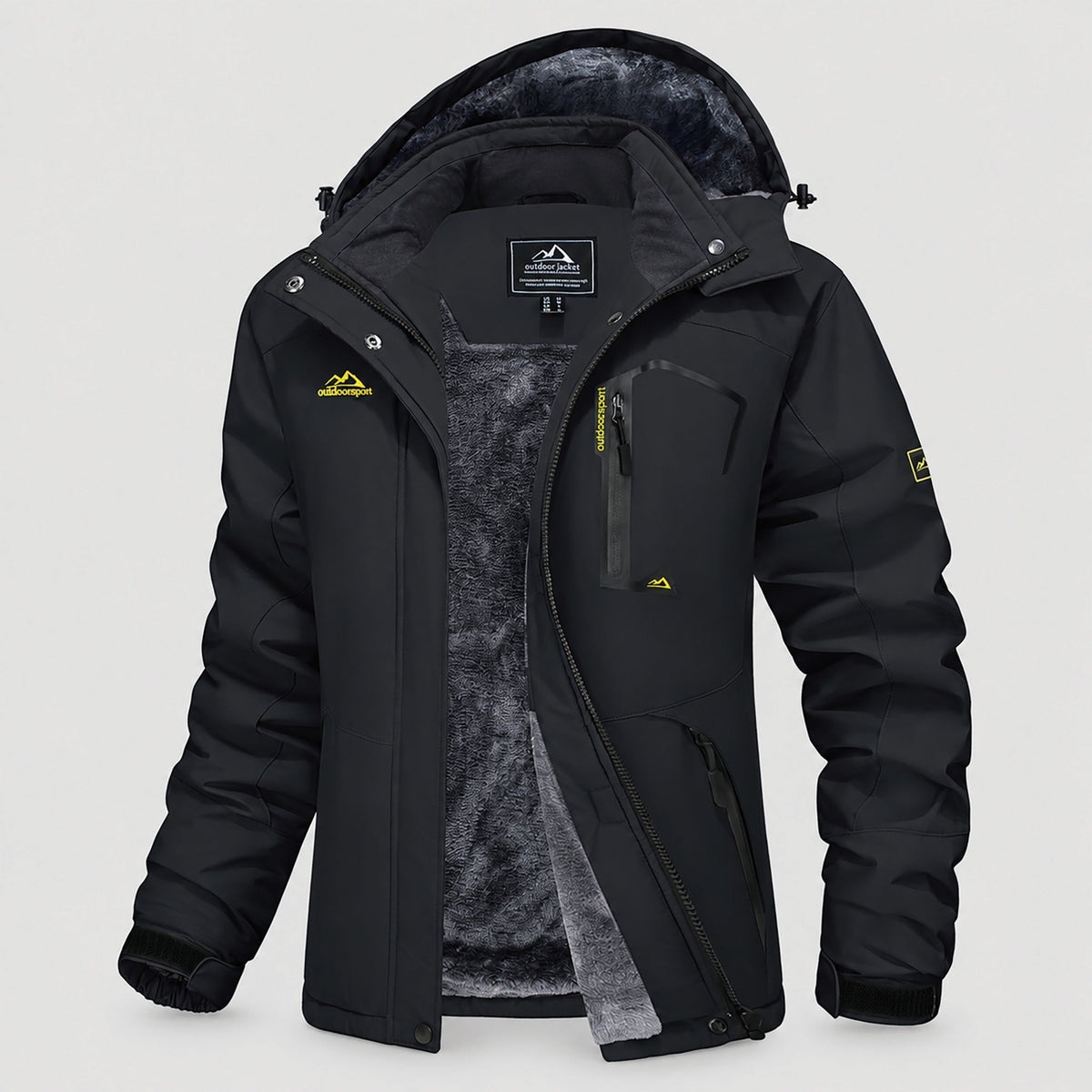 Black MAGCOMSEN Women's Water-Resistant Fleece Ski Jacket with 4 Pockets in #Color_Black
