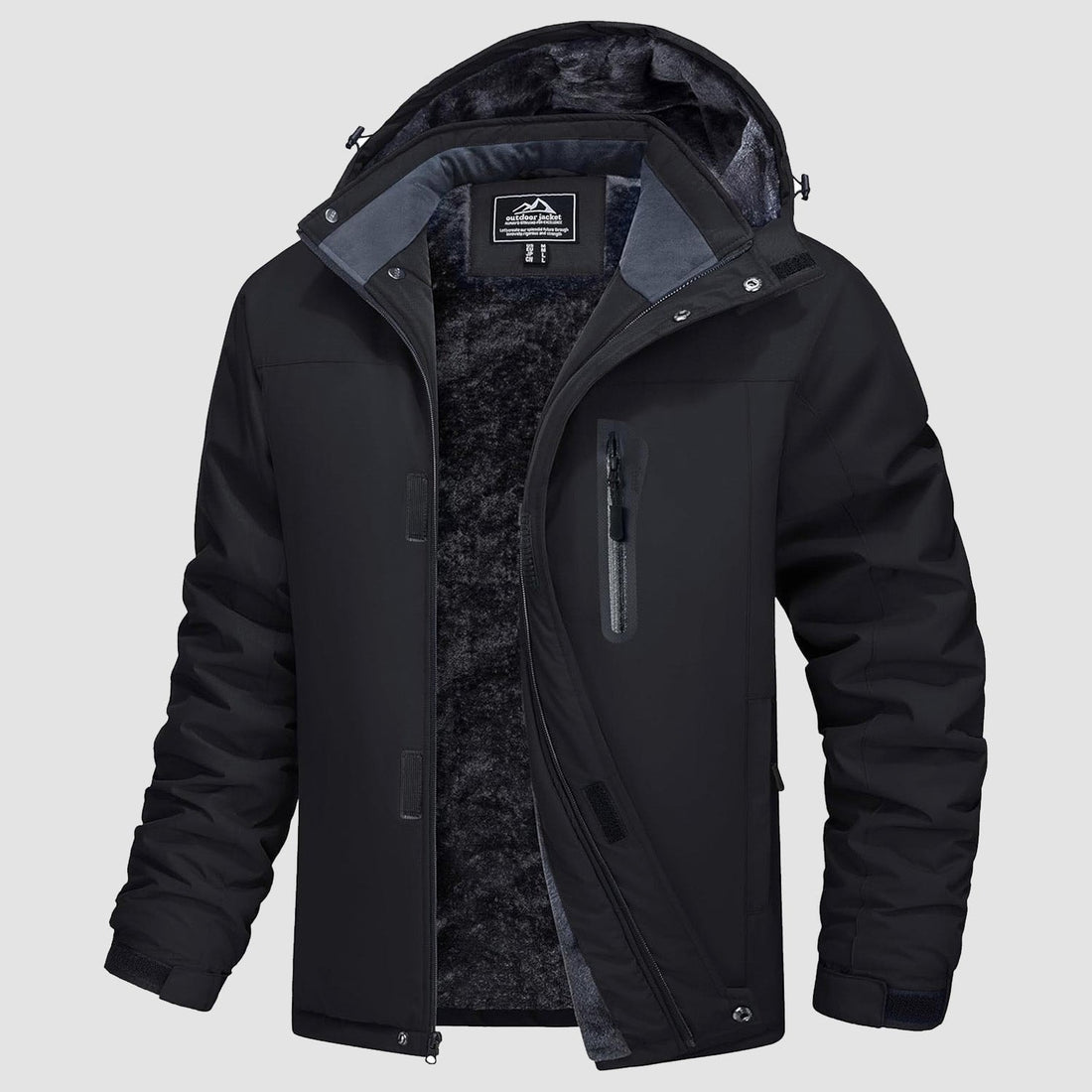 Black MAGCOMSEN Men's Winter Coat Water-Resistant Ski & Snow Jacket with Hood in #Color_Black