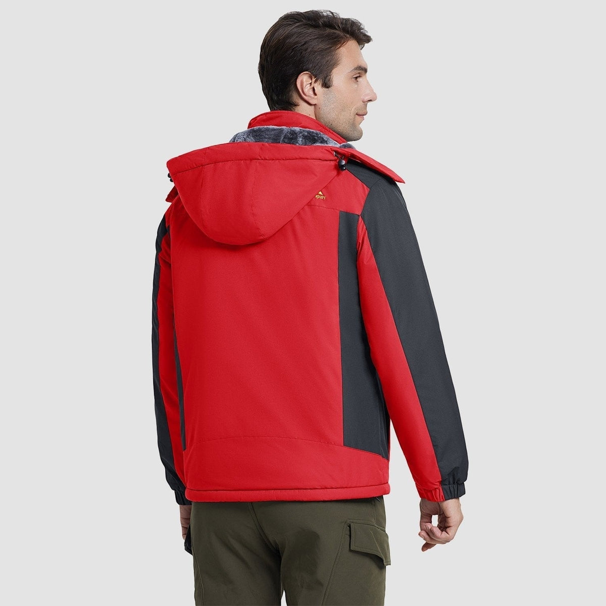 Red MAGCOMSEN Men's Water-Resistant Ski Jacket - Warm Fleece Winter in #Color_Red