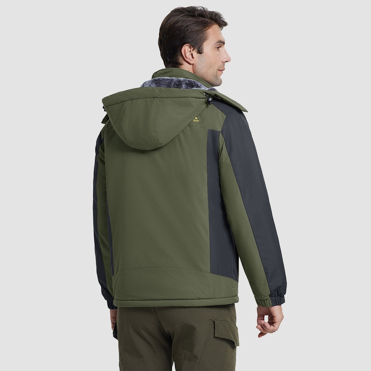 Army Green MAGCOMSEN Men's Water-Resistant Ski Jacket - Warm Fleece Winter in #Color_Army Green