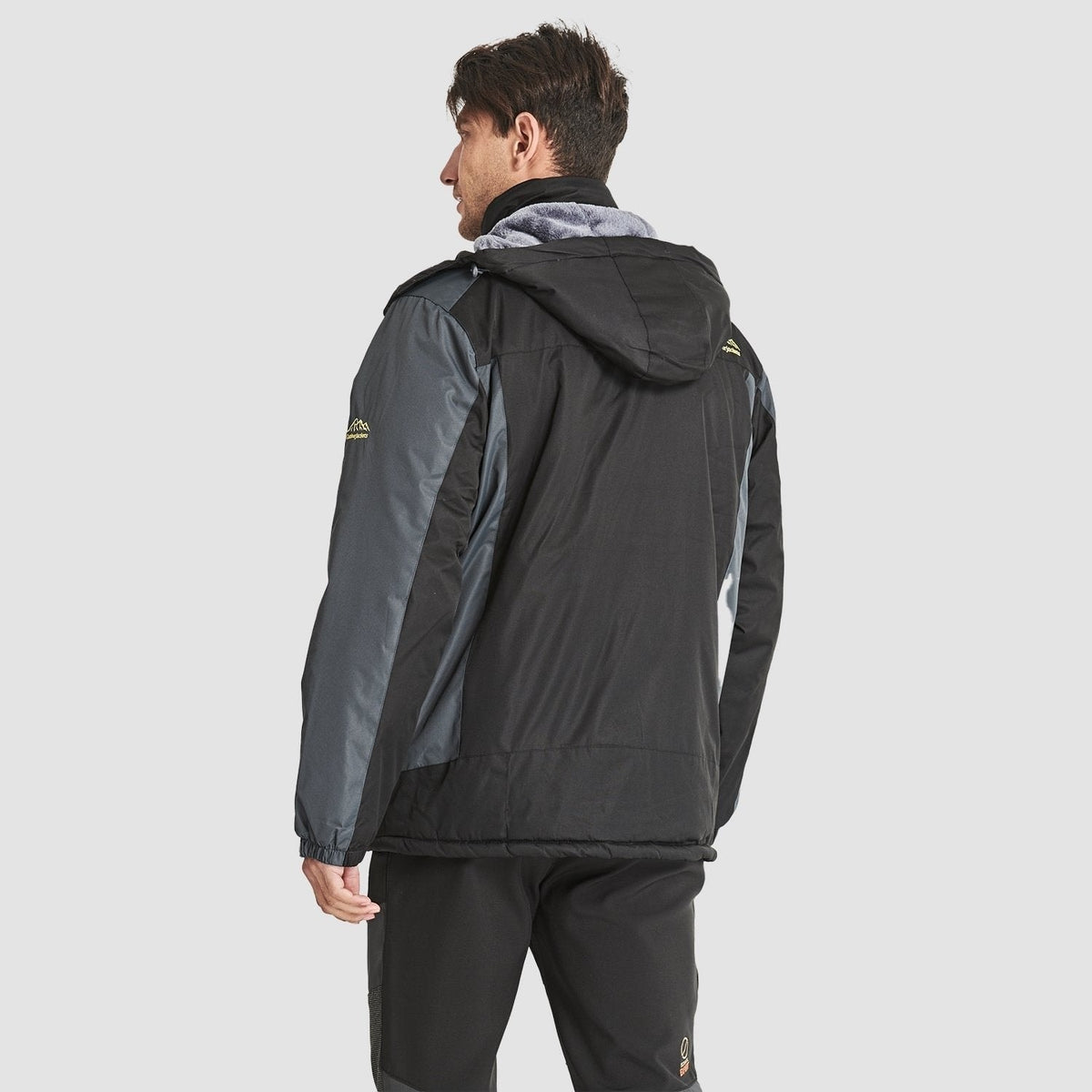 Black Grey MAGCOMSEN Men's Water-Resistant Ski Jacket - Warm Fleece Winter in #Color_Black Grey