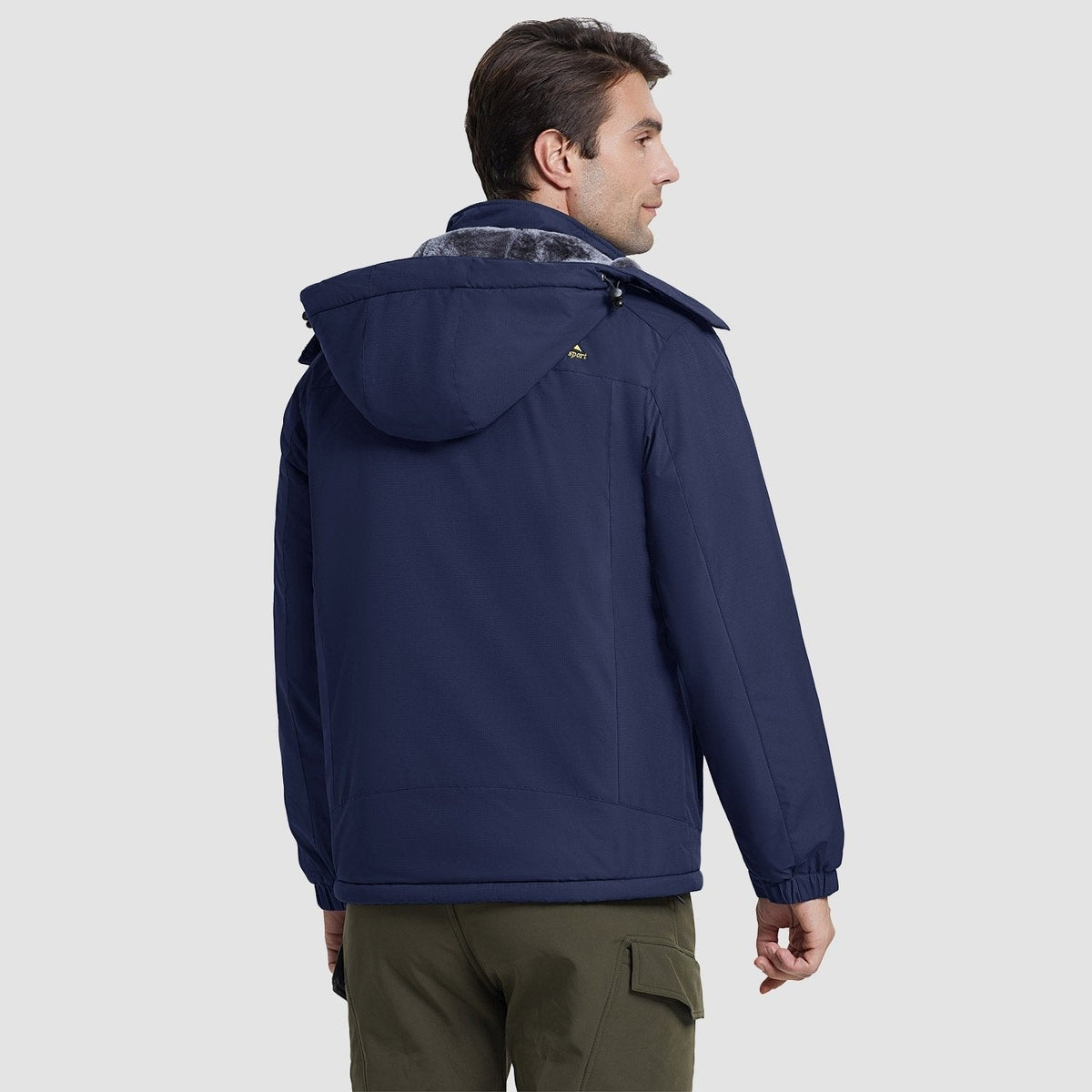 Navy MAGCOMSEN Men's Water-Resistant Ski Jacket - Warm Fleece Winter in #Color_Navy