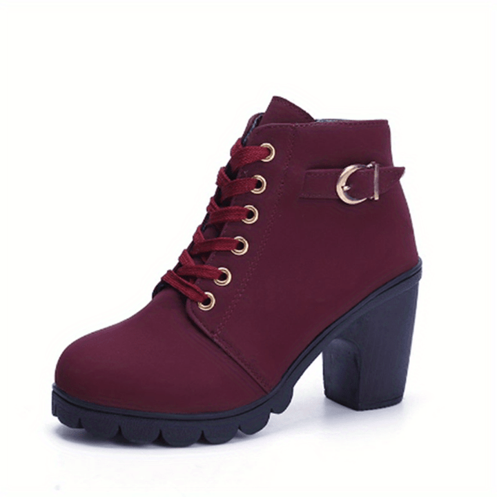 Orthopaedic Ladies Ankle Boots – Celesta-Bordeaux red-4.5-The Livary
