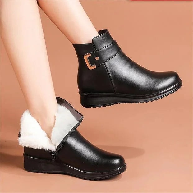 Orthopaedic Leather Ladies' Boots - Ella-Black (Black Lined)-3.0-Nora Luxe