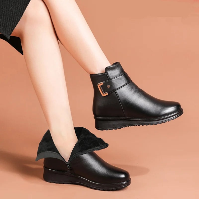 Orthopaedic Leather Ladies' Boots - Ella-Black (Black Lined)-3.0-Nora Luxe