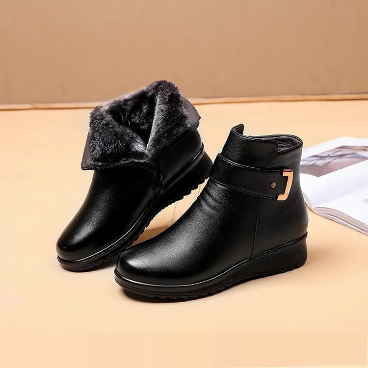 Orthopaedic Leather Ladies' Boots - Ella-Black (Black Lined)-3.0-Nora Luxe