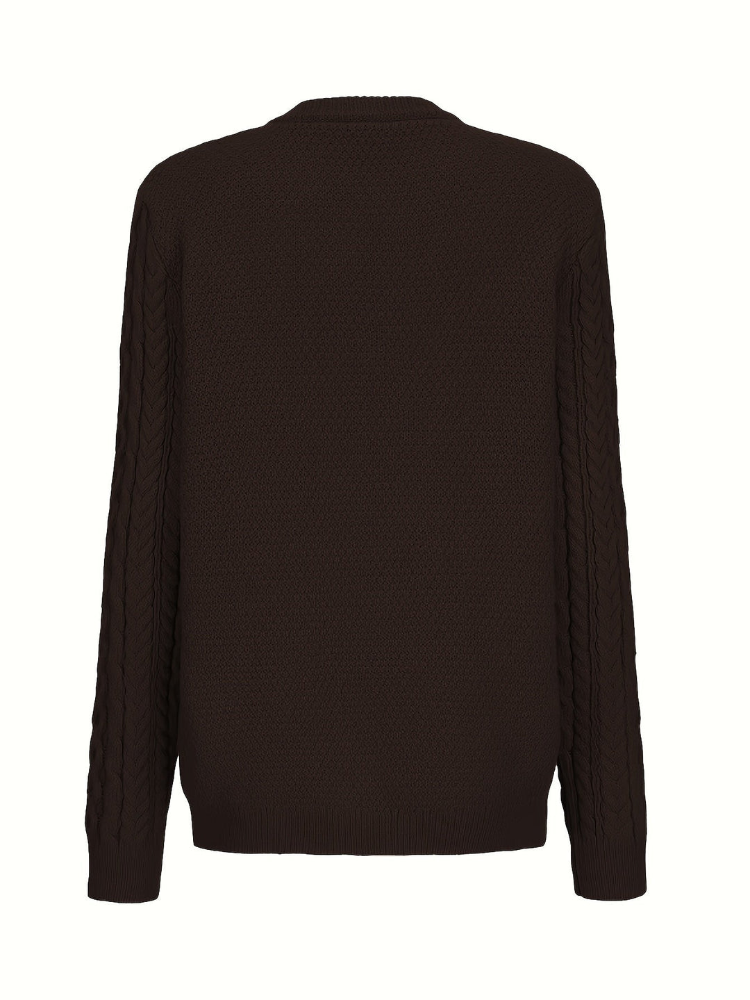 Plain Knitted Cardigan with Button Closure and Pockets - Olivia