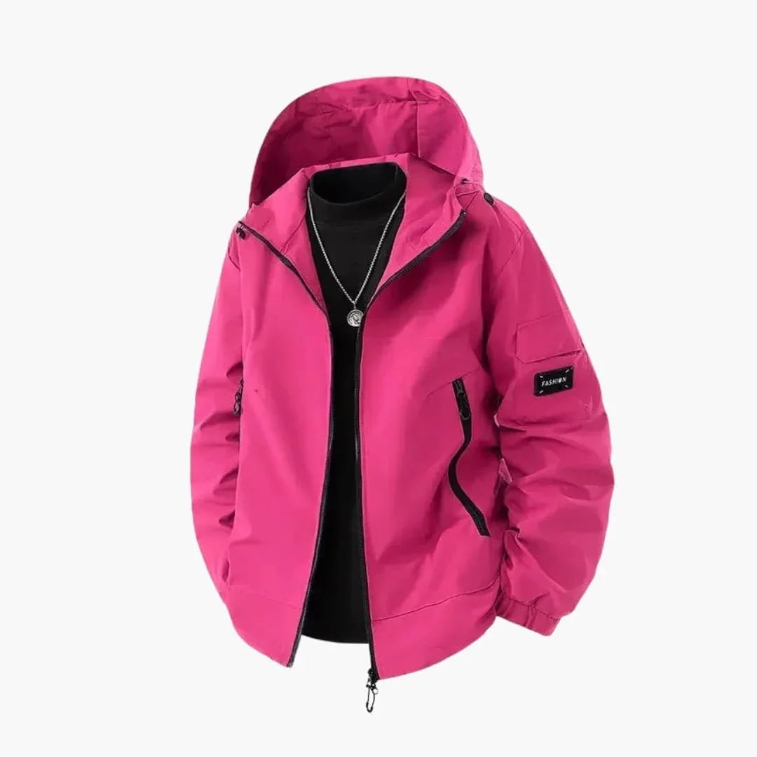 Men's Drawstring-Hood Zip-Front Ski Jacket
