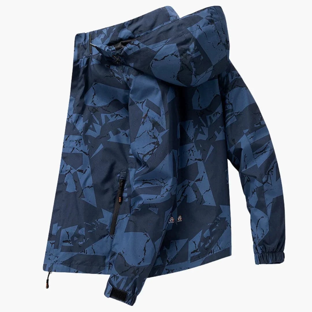 Men's Tonal-Pattern Hooded Ski Jacket