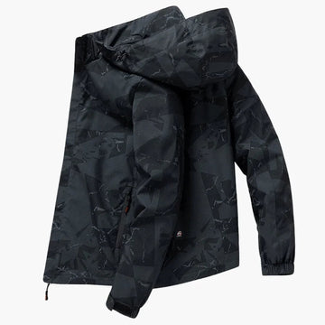 Men's Tonal-Pattern Hooded Ski Jacket