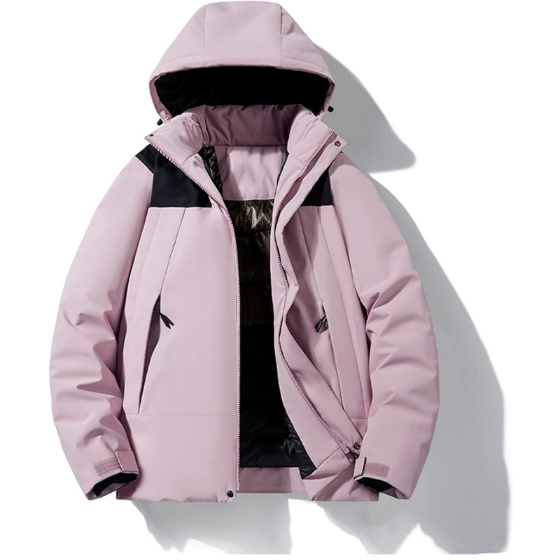 Women's Covered-Zip Hooded Ski Jacket