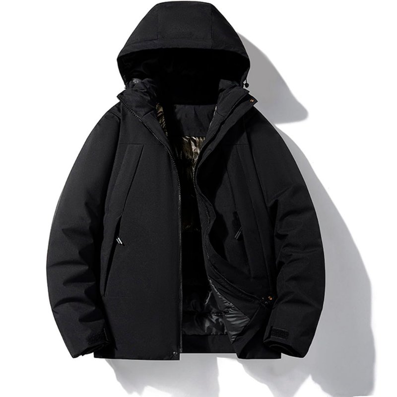 Women's Covered-Zip Hooded Ski Jacket