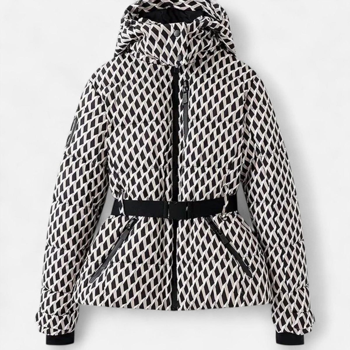 Women's Gloss-Quilt Hooded Ski Jacket