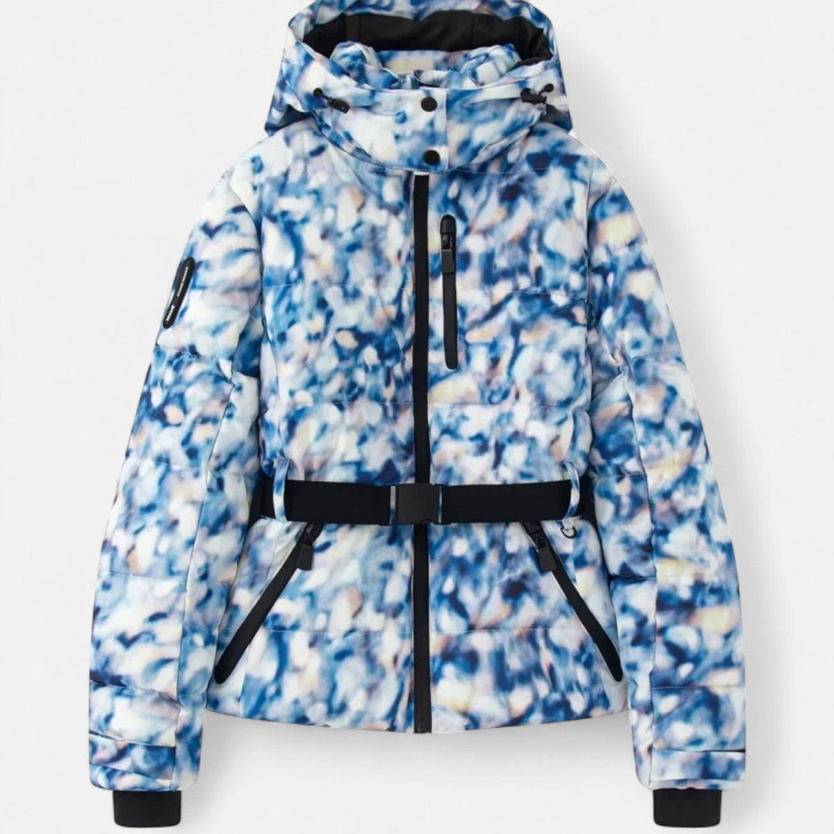 Women's Gloss-Quilt Hooded Ski Jacket