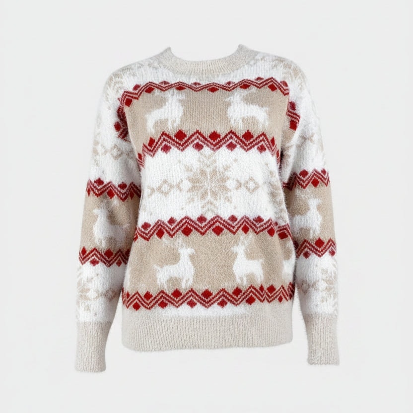 Savannah | Women's Fair Isle Reindeer Christmas Sweater