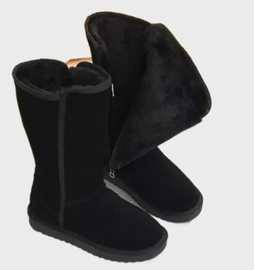 Sweden Sheepskin Ladies Boots - Sofia-Black-4.0-Nora Luxe