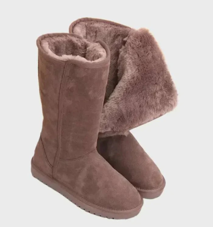 Sweden Sheepskin Ladies Boots - Sofia-Brown-4.0-Nora Luxe