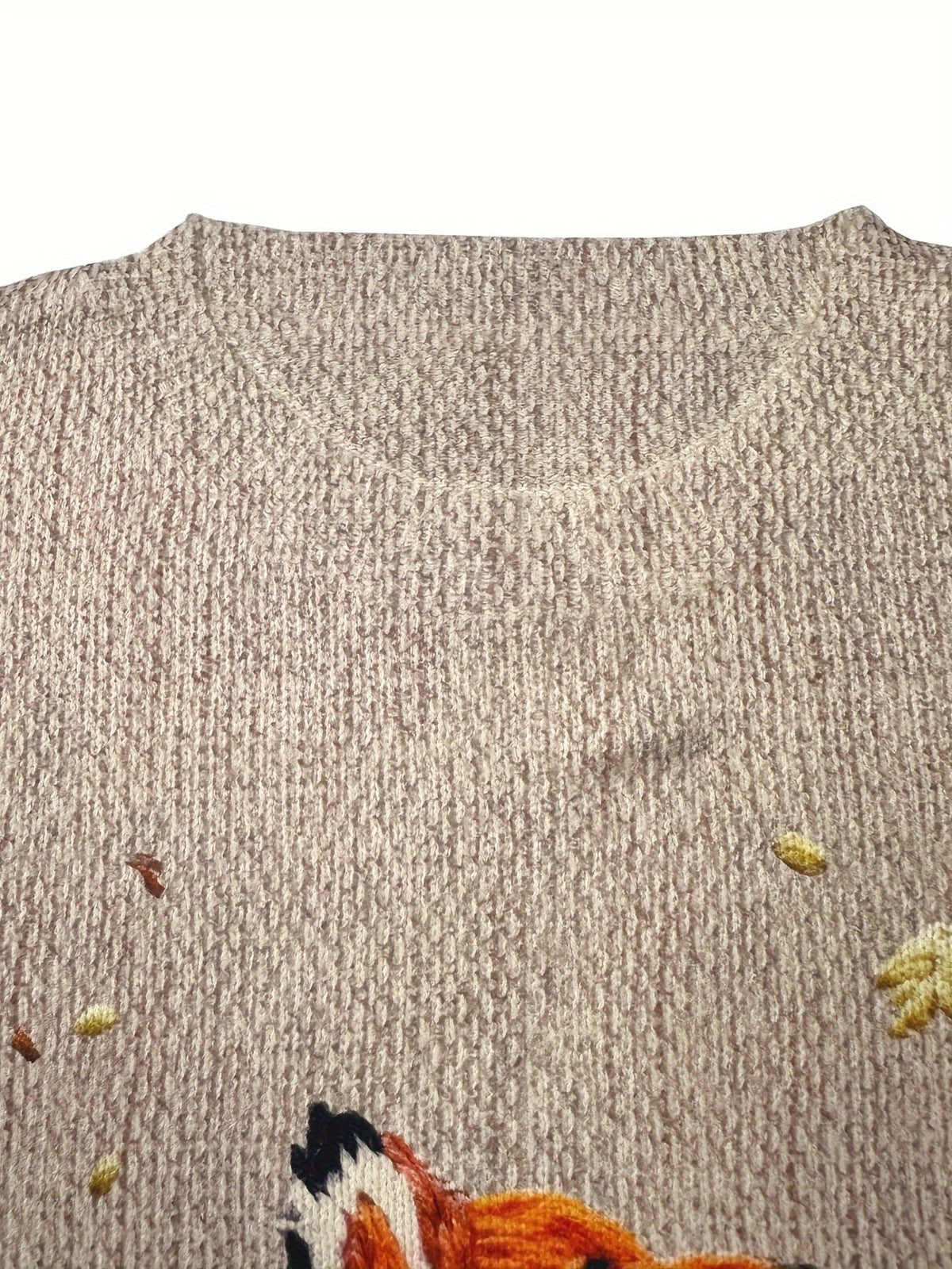 Trendy Sweater with Fox Print - Elisanne-S-Nora Luxe