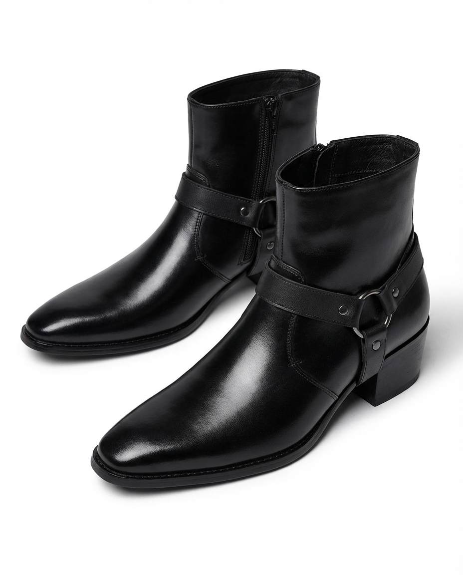 Jace | Men's Leather Harness Ankle Boots