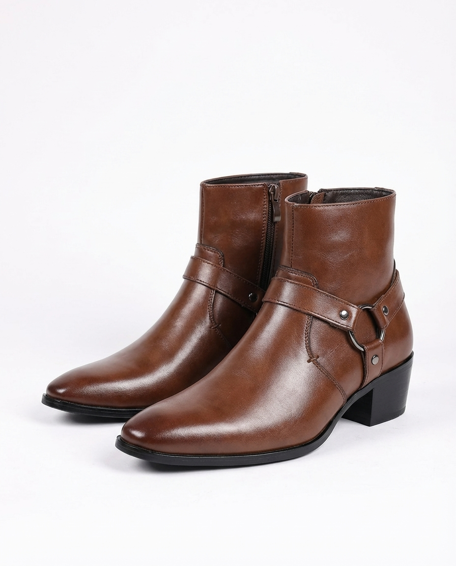Jace | Men's Leather Harness Ankle Boots