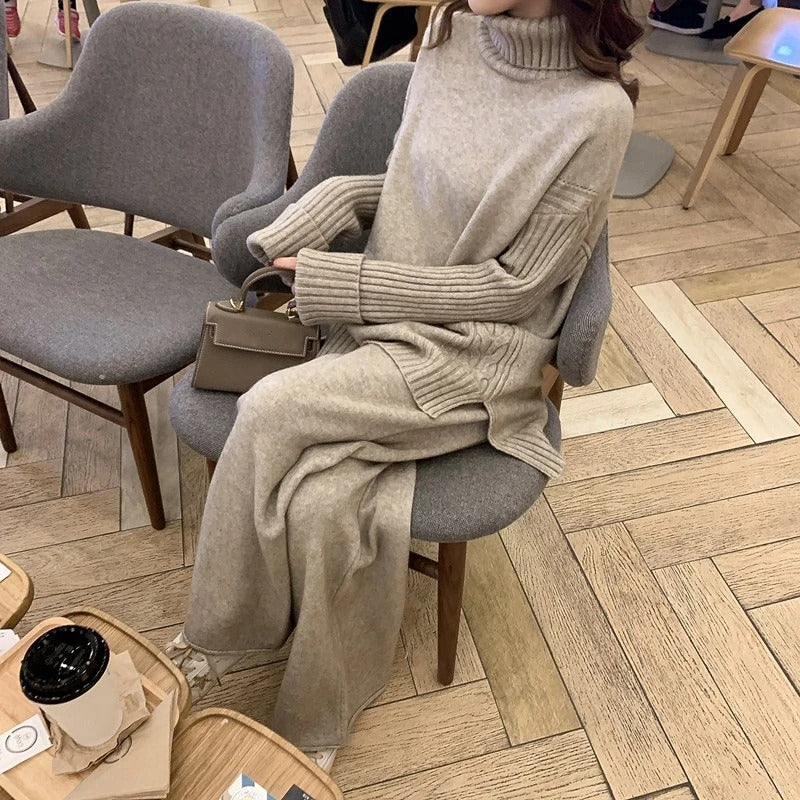 Women’s Knitted Lounge Set – Soft Comfortable Elegant Relaxed Fit Casual Everyday Outfit