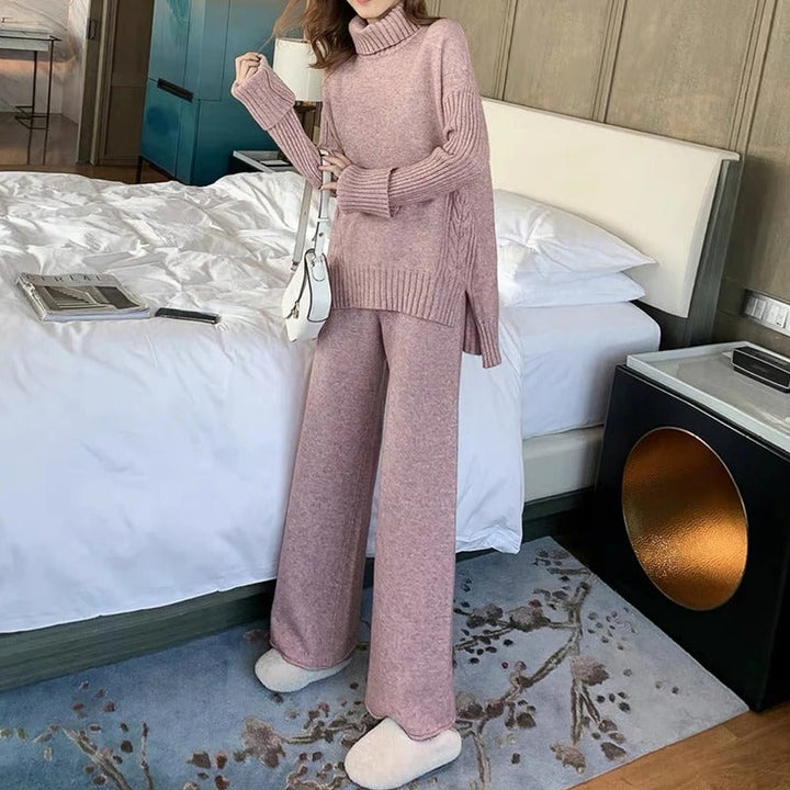 Women’s Knitted Lounge Set – Soft Comfortable Elegant Relaxed Fit Casual Everyday Outfit