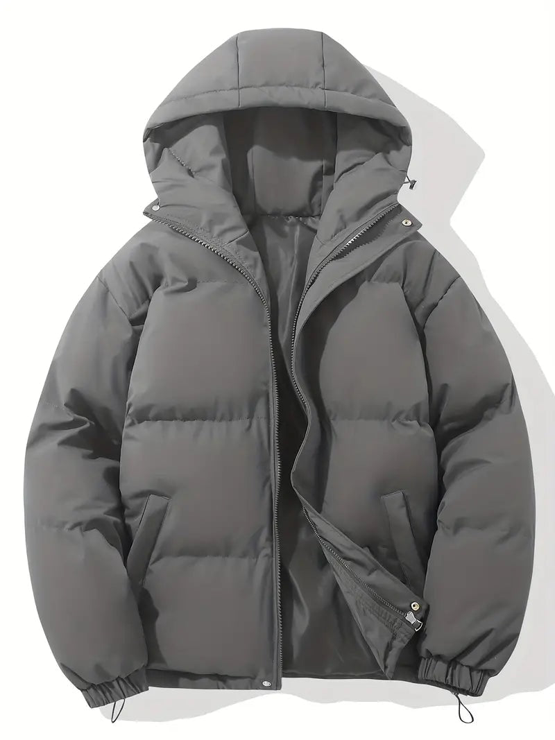 Warm Ladies Jacket with Hood - Aurelia-Dark gray-M-Nora Luxe