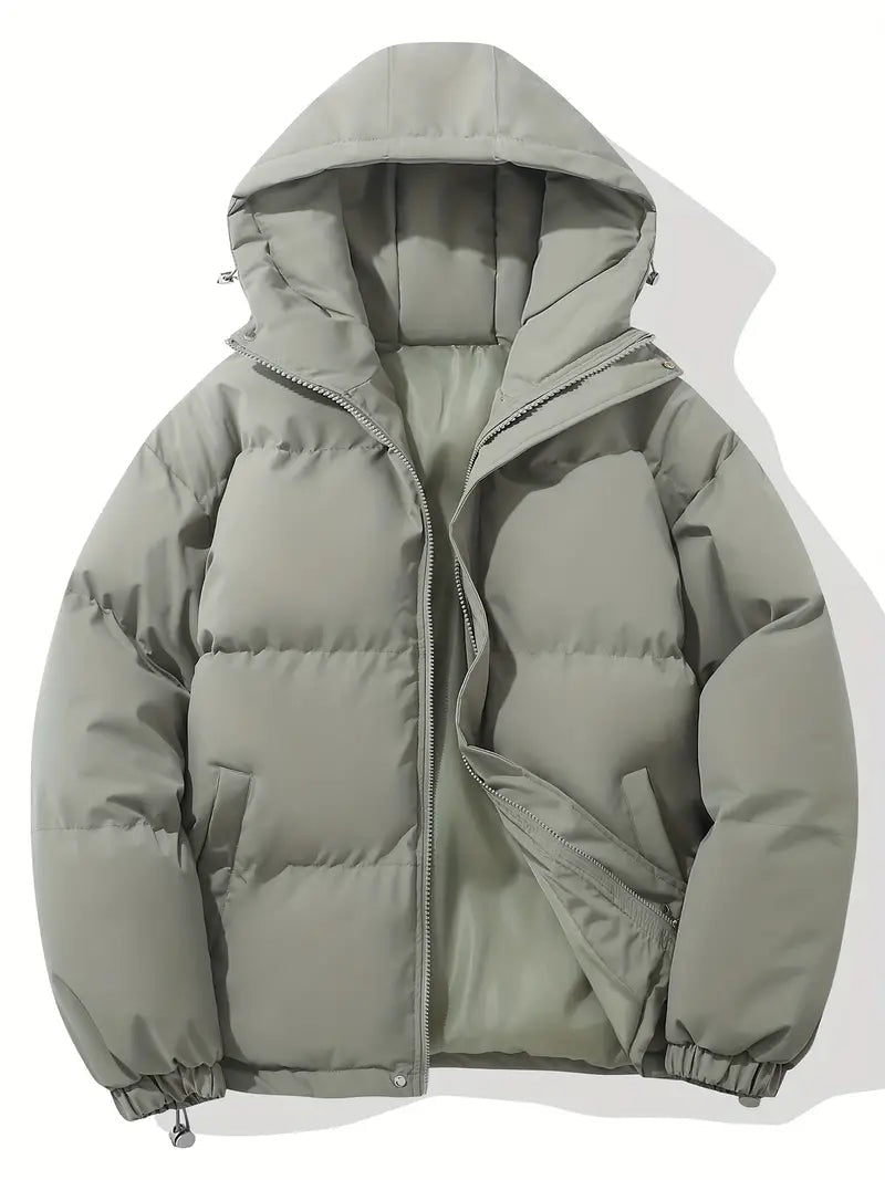 Warm Ladies Jacket with Hood - Aurelia-Light gray-M-Nora Luxe