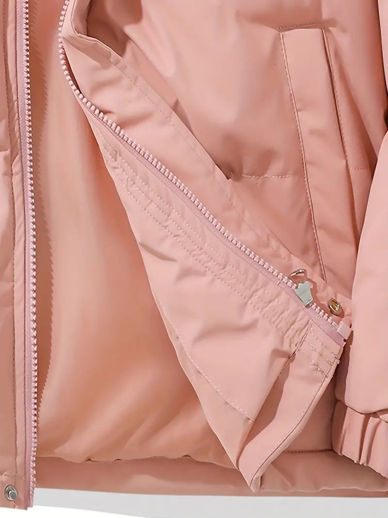 Warm Ladies Jacket with Hood - Aurelia-Pink-M-Nora Luxe