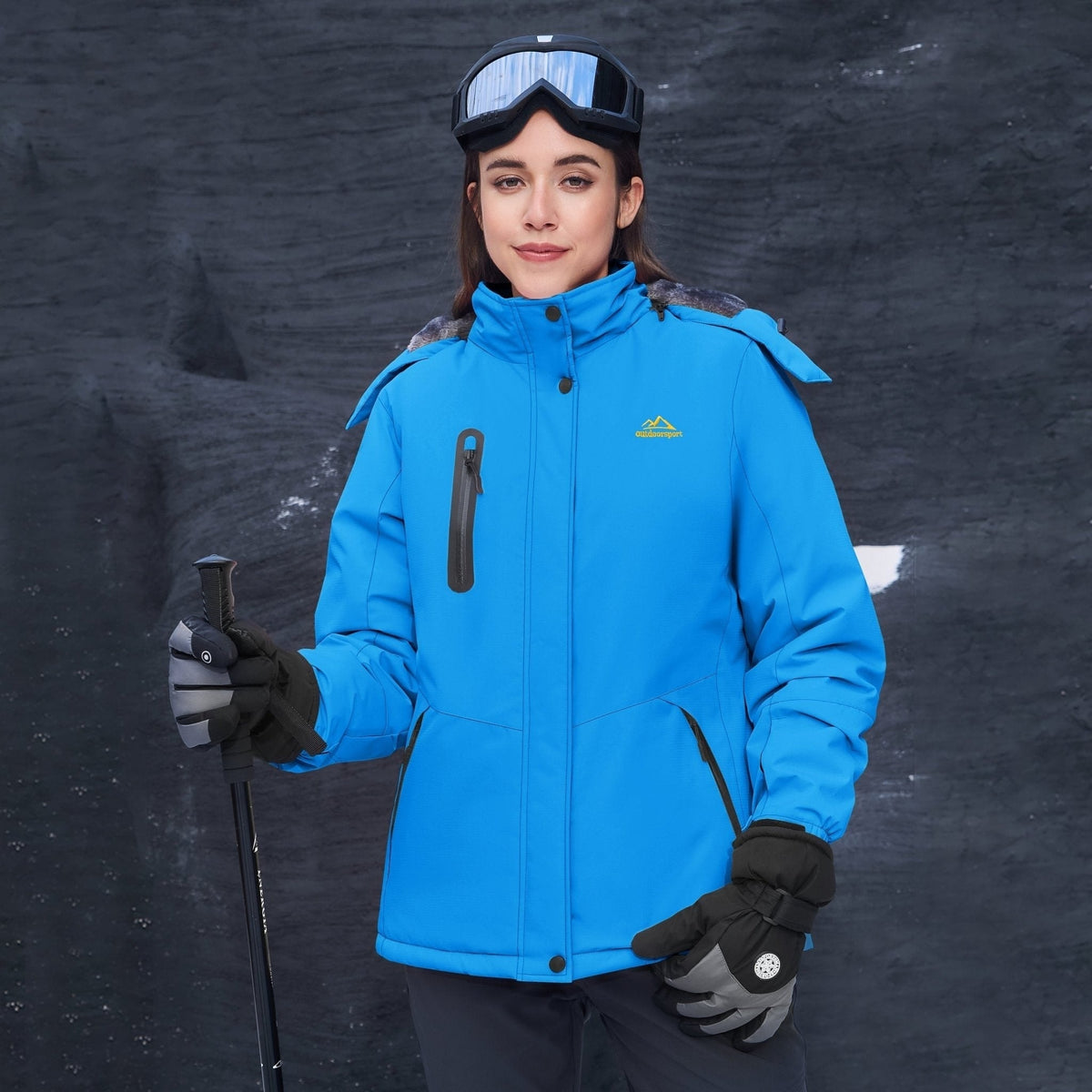 Blue MAGCOMSEN Women's Windproof & Waterproof Snow Ski Winter Jacket in #Color_Blue