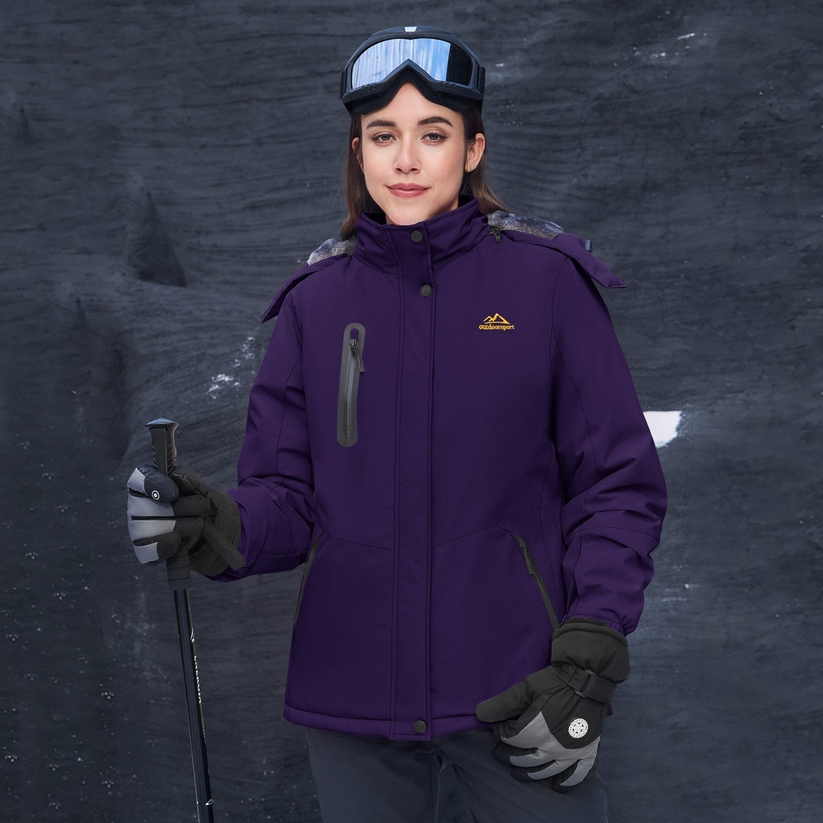 Dark Purple MAGCOMSEN Women's Windproof & Waterproof Snow Ski Winter Jacket in #Color_Dark Purple