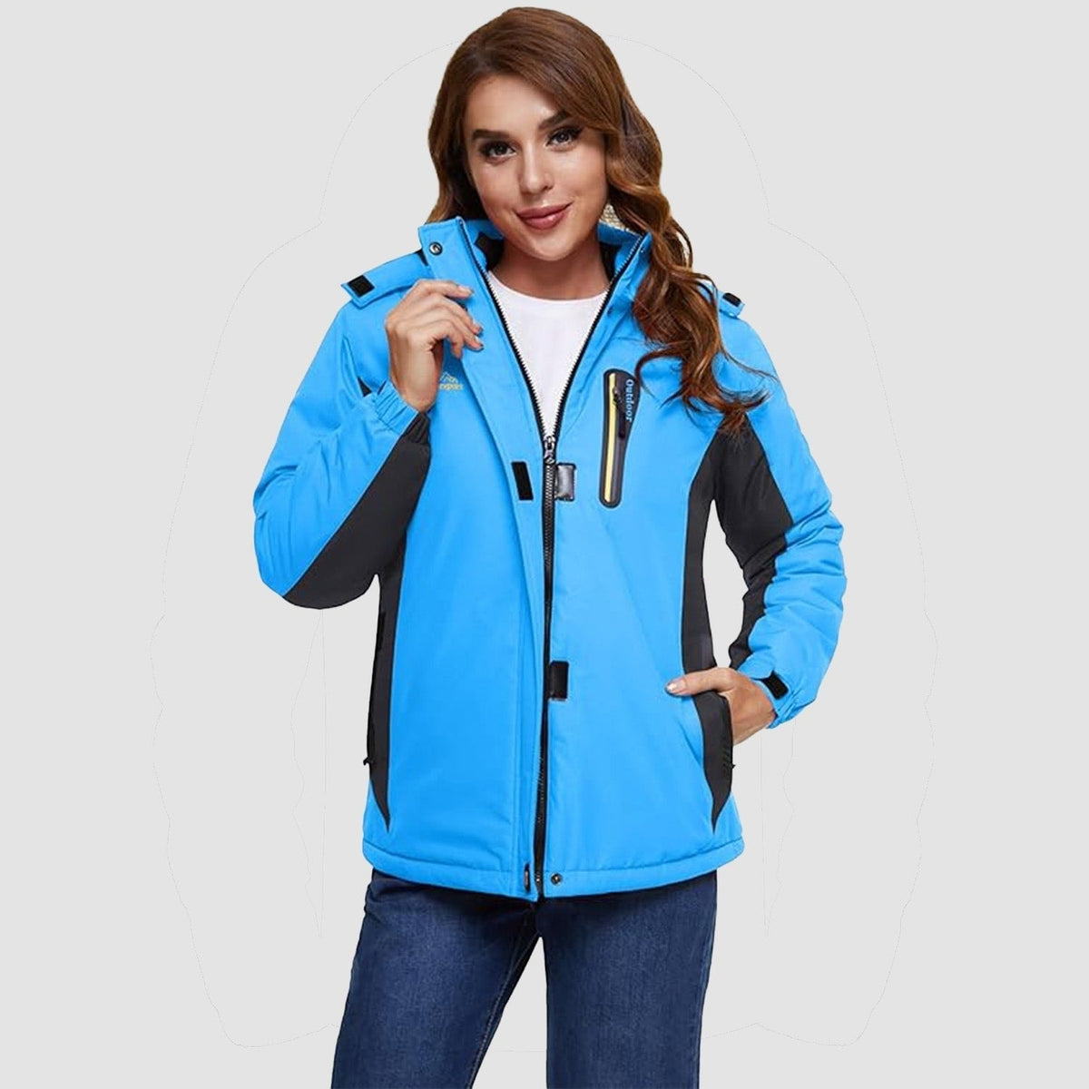 Blue MAGCOMSEN Women's Waterproof Fleece-Lined Ski Jacket with Hood in #Color_Blue