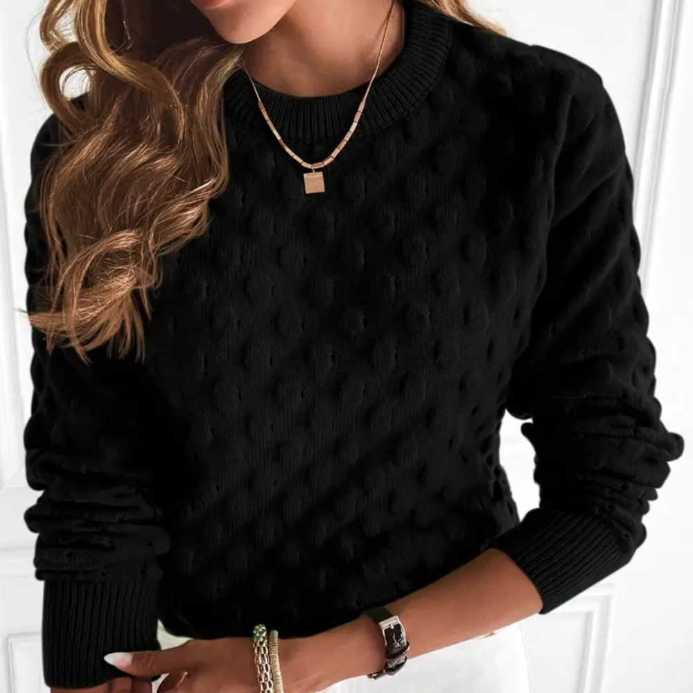 Women’s Cable Knit Cashmere Sweater with Crew Neck
