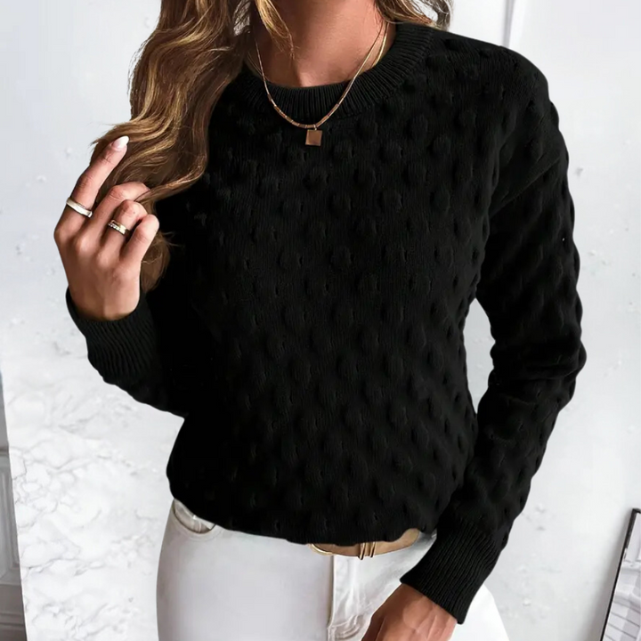 Women’s Cable Knit Cashmere Sweater with Crew Neck